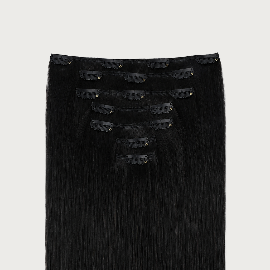 CLEAN JET BLACK #1 - CLIP-IN HAIR EXTENSIONS