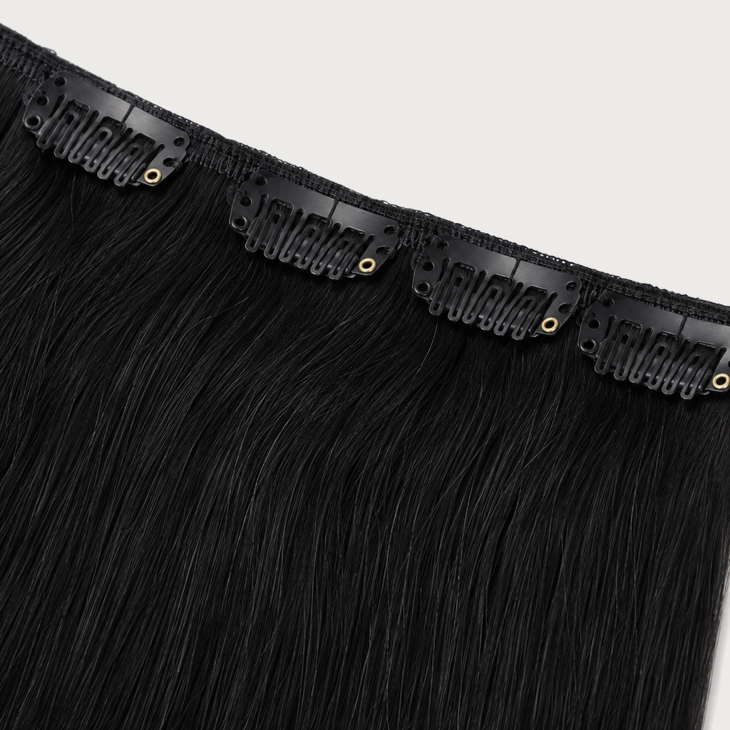 CLEAN JET BLACK #1 - CLIP-IN HAIR EXTENSIONS