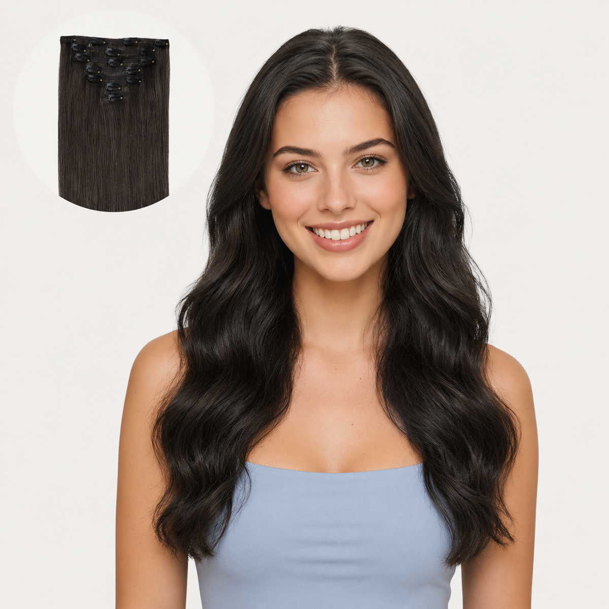 DARK ROAST BROWN #1C - CLIP-IN HAIR EXTENSIONS