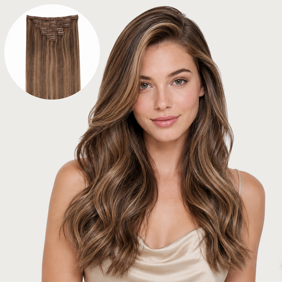 GOLDEN BROWN MIX #3#24 - CLIP-IN HAIR EXTENSIONS