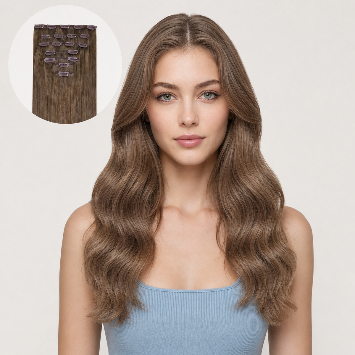ALMOND BROWN #5 - CLIP-IN HAIR EXTENSIONS
