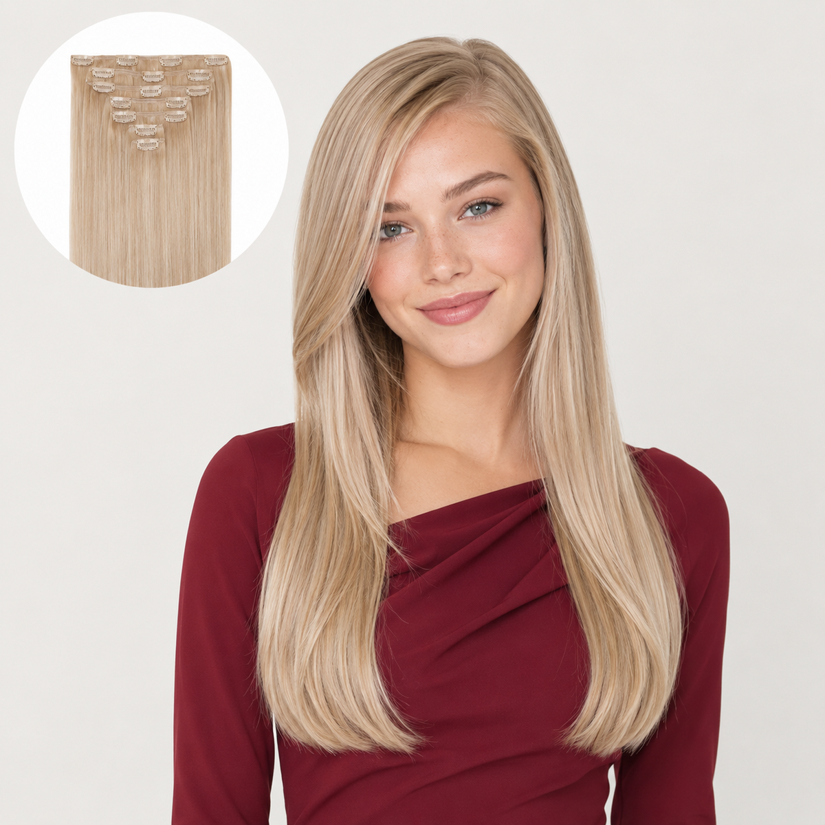 BRIGHT BLONDE RIBBONS #P10#16#60#80 - CLIP-IN HAIR EXTENSIONS