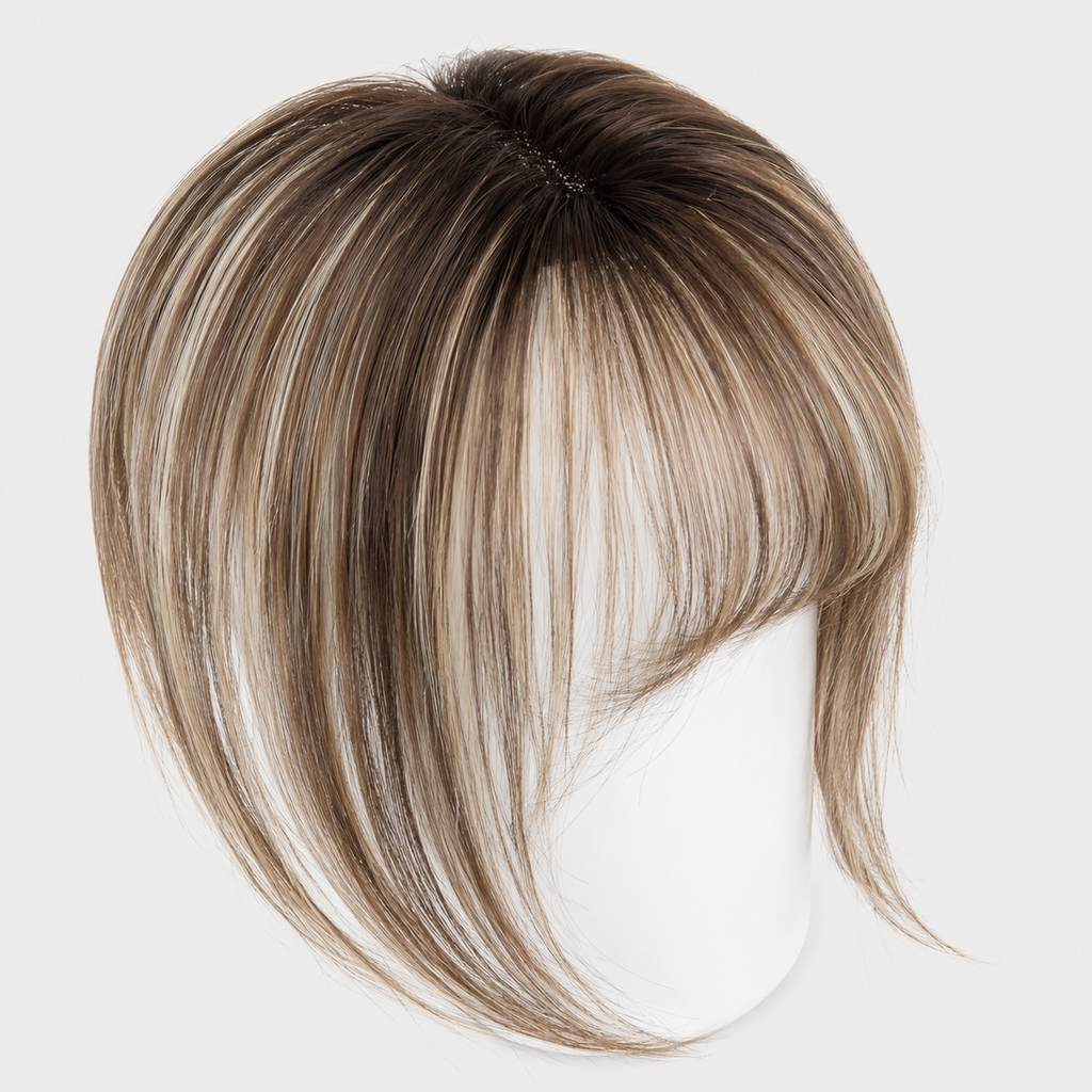 ROOTED BEIGE BRONDE #(T3/8)P(T3/613) - CLIP-IN BANGS HAIR EXTENSIONS 8 Inch