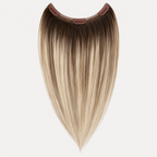 ROOTED BEIGE BRONDE #(T3/8)P(T3/613) - CLIP-IN BANGS HAIR EXTENSIONS 8 Inch