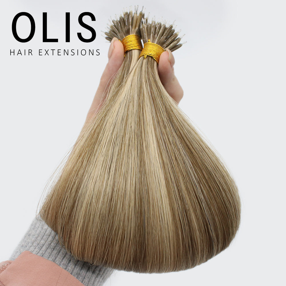 NANO TIP HUMAN HAIR EXTENSIONS — SANDY BRONDE BLEND