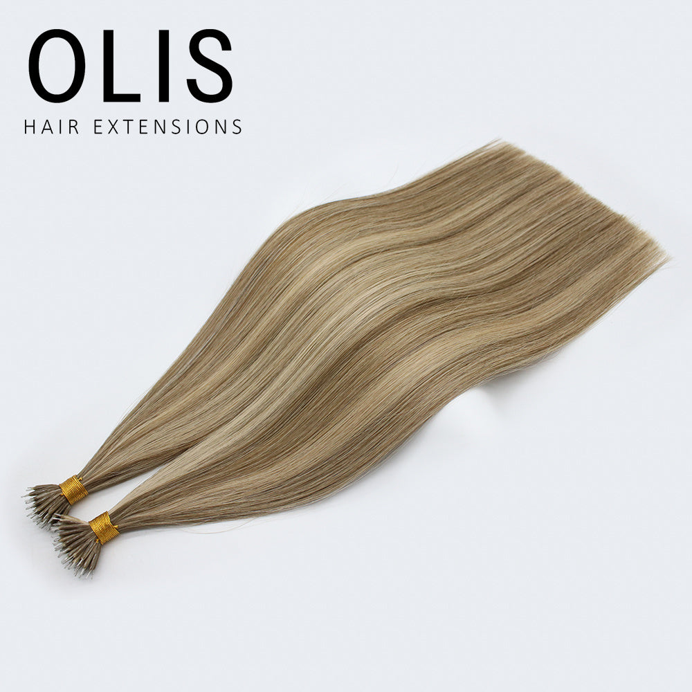 NANO TIP HUMAN HAIR EXTENSIONS — SANDY BRONDE BLEND