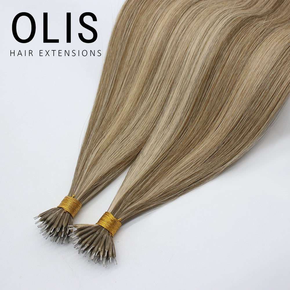 NANO TIP HUMAN HAIR EXTENSIONS — SANDY BRONDE BLEND