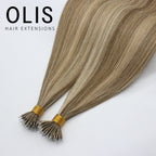 NANO TIP HUMAN HAIR EXTENSIONS — SANDY BRONDE BLEND