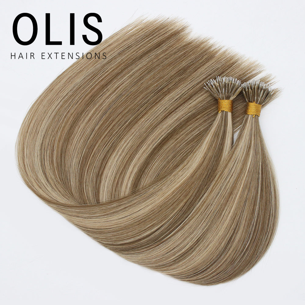 NANO TIP HUMAN HAIR EXTENSIONS — SANDY BRONDE BLEND